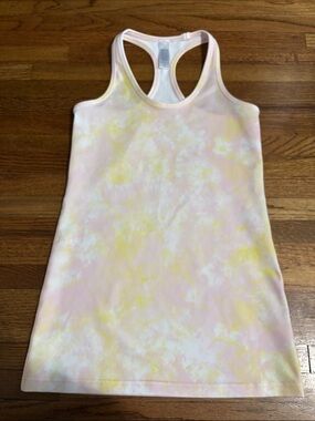 Ivivva girls racerback tank top yellow pink white